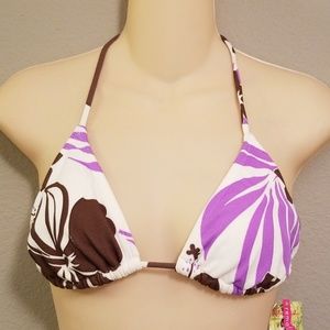Quicksilver Raisins Bikini Halter Top Med NWT